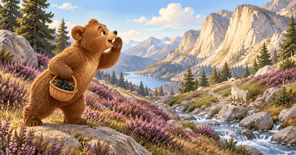 Ilustración del cuento The Bear and the Echo