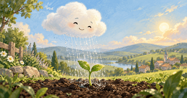 Ilustración del cuento The Cloud and the Seed