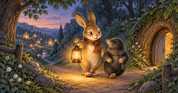 Ilustración de The Rabbit and the Lantern