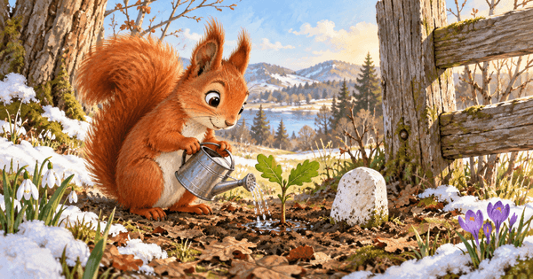 Ilustración de The Squirrel and the Secret Sprout